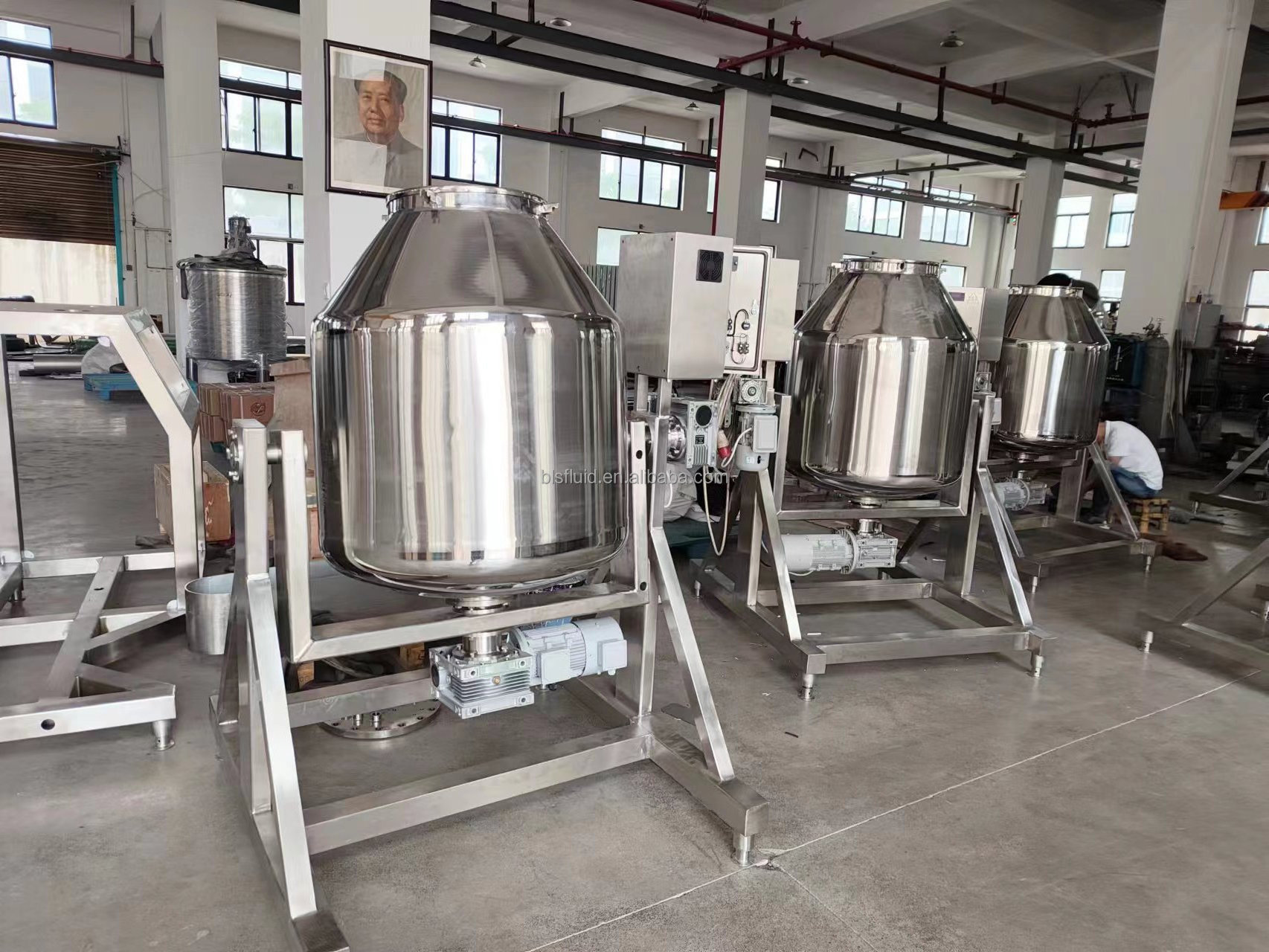 stainless steel rotary food powder drum mixer for mixing tea leaves