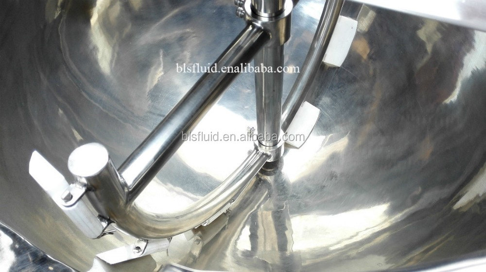 stainless steel soup cooking kettle gas Heated kitchen Stockpot Tilting Food Industry mixing Jacketed Kettle