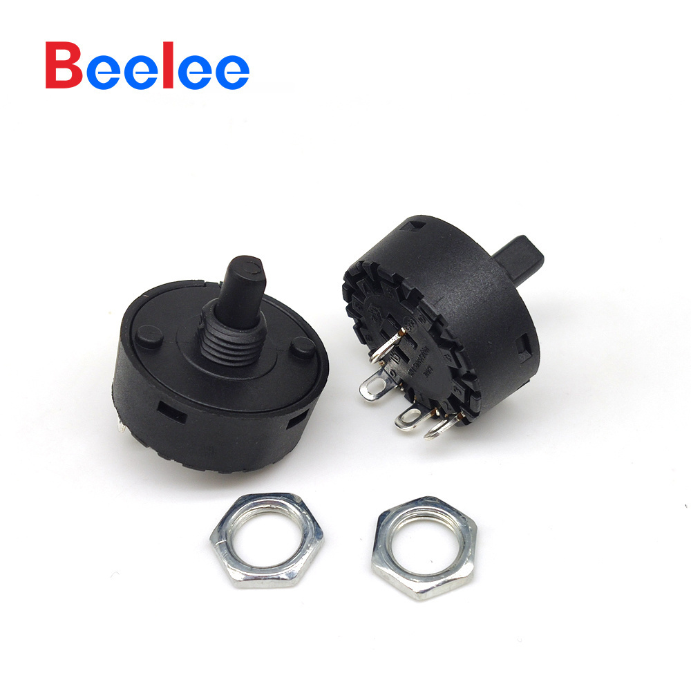 Beelee 3A  250VAC round rotary switches 3 position rotary switch for blender selector