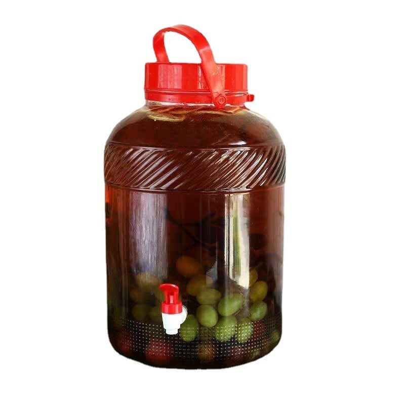 1 Gallon Bulk Wide Mouth Dry Food Storage Airtight Glass Jar With Plastic Pour Spout Lids Pickling Canister Kombucha