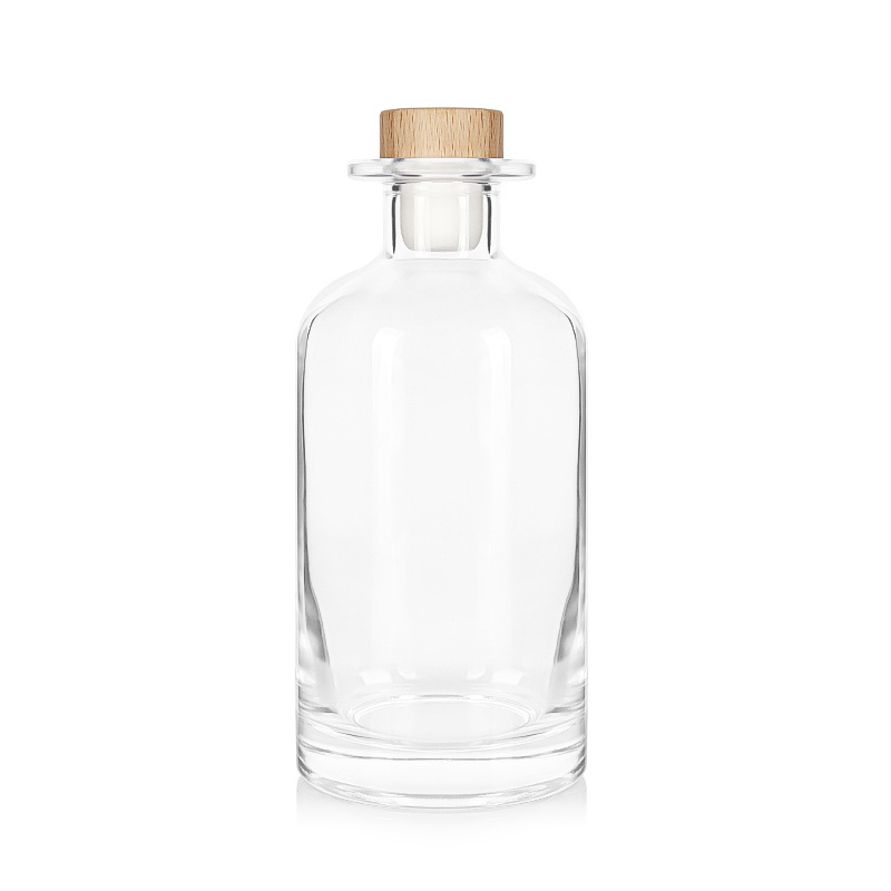 90ml 150ml 300ml 500ml round high white decorative glass bottles reed diffuser vase with cork lid