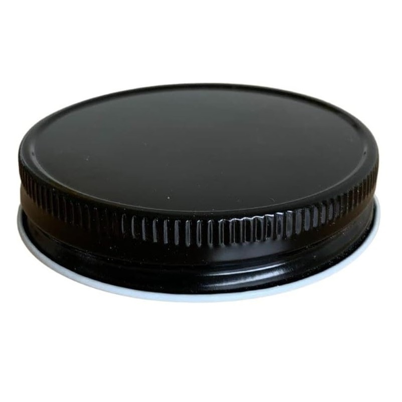 Regular size 70mm black mason jar metal screw cap smooth metal caps