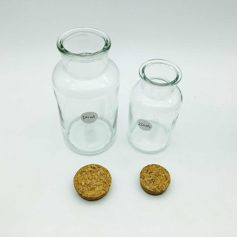 Clear Transparent  glass candle bottles with cork 30ml 60ml 125ml 250ml 500ml 1000ml