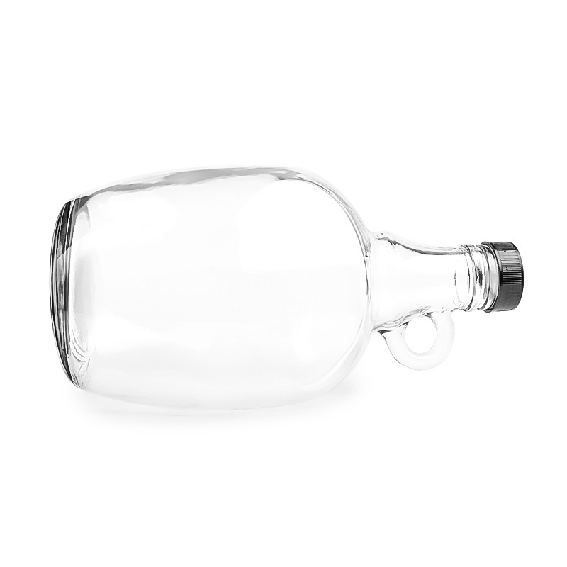 Recycled 1L 1.5L 2L 3L 32oz 64oz gallon big capacity california wine jars growler glass bottles with small handle and cap