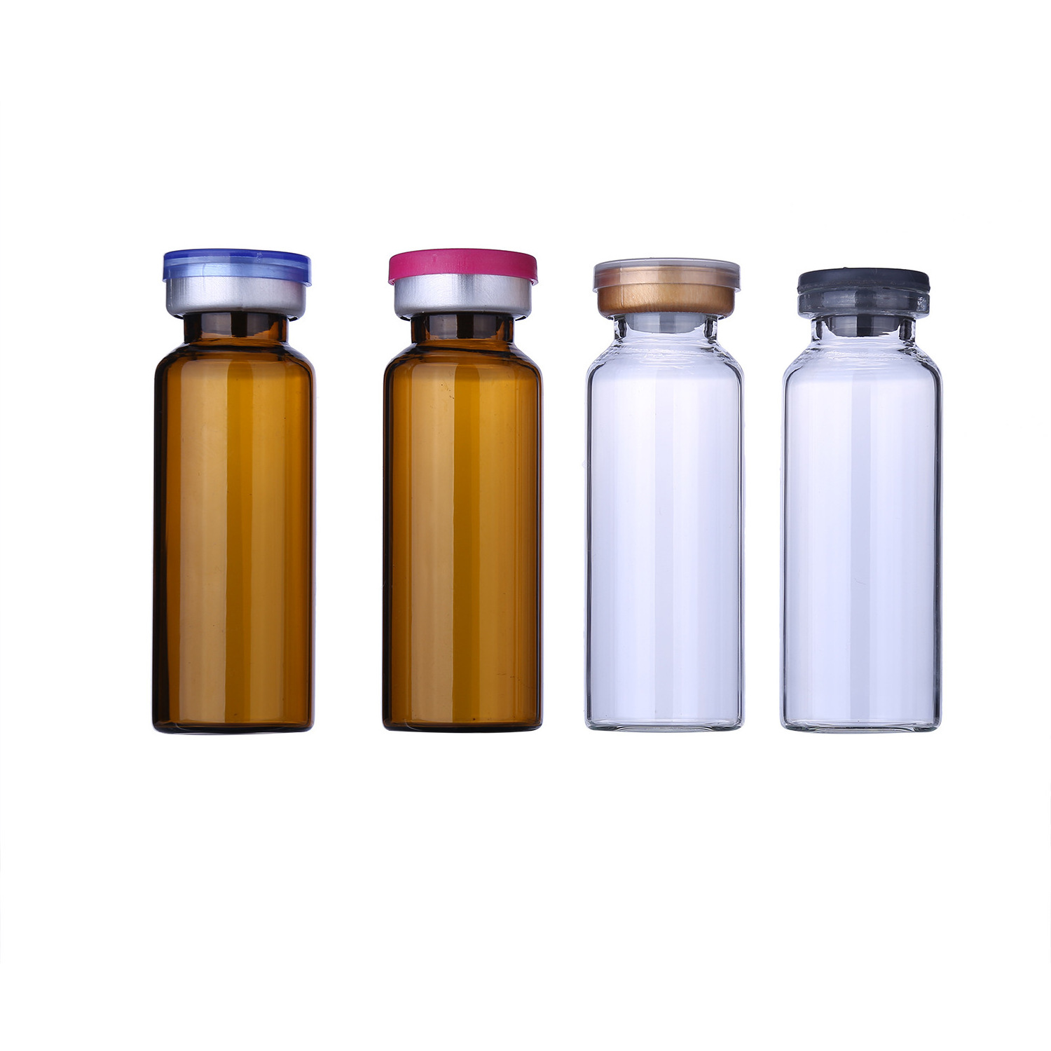 3ml to 30ml Transparent/Amber Round Liquid Freeze-dried Powder Container Ampere Medical Reagent Glass Bottle