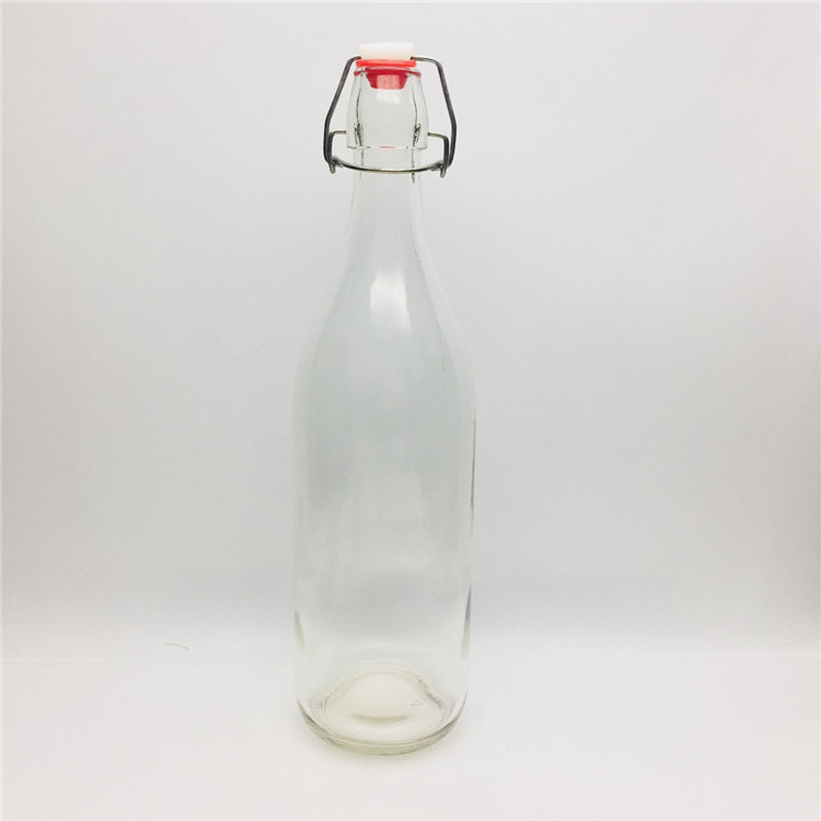 17oz 500cc glass bottle vinegar juice beverage bottle with swing top watertight lid for sale