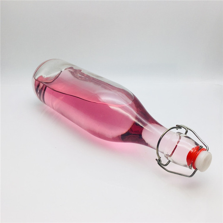 17oz 500cc glass bottle vinegar juice beverage bottle with swing top watertight lid for sale