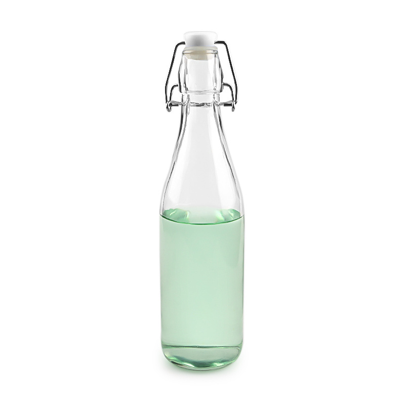 wholesale water soda drink swing top round glass bottles 250ml 500ml 750ml 1000ml