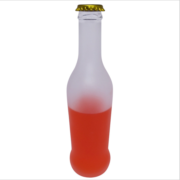 250ml 275ml wholesale cocktail beer glass soda bottles with metal crown cap