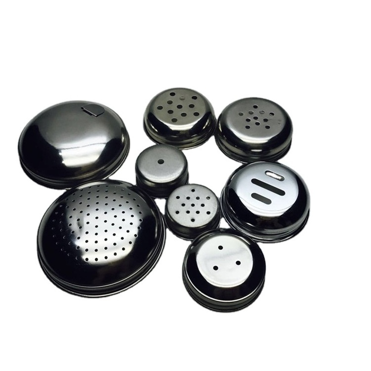 201 304 stainless steel material screw cap shaker lid with hole for salt spice powder shaker condiment seasoning