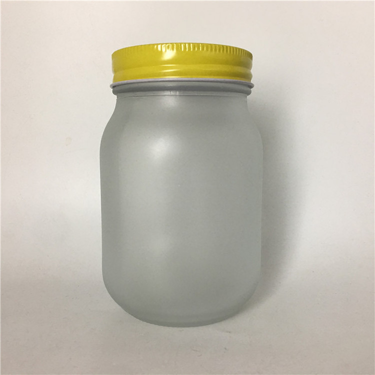 16oz frosted glass mason jar heat resistant jar with steel lid wholesale