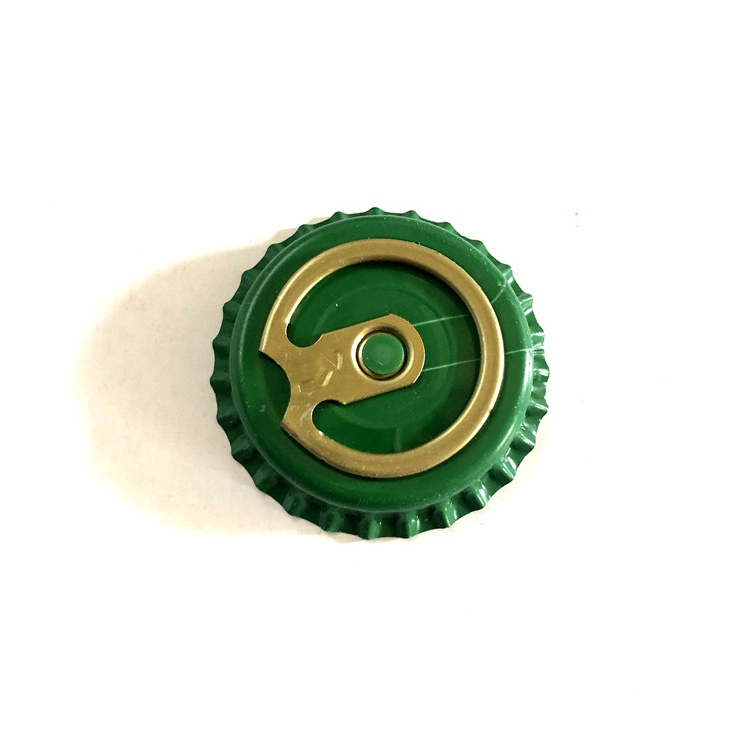 26mm black golden red green blue white beer bottle crown cap for sparkling bottles with pull ring