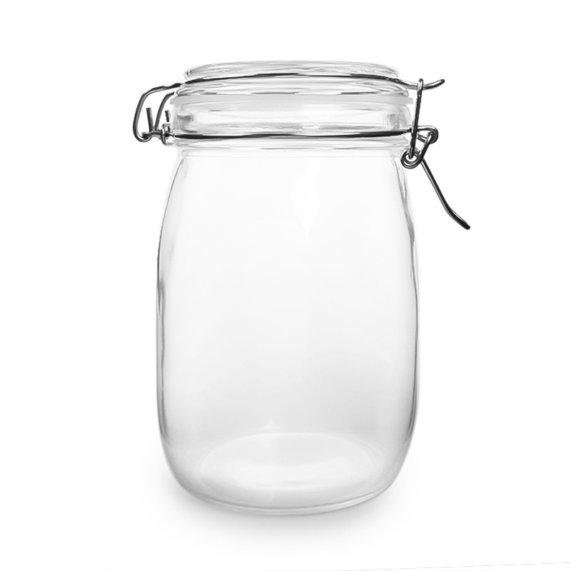 500ml 750ml 1000ml swing top glass jar clip lid jars for cookie snacks rice food storage