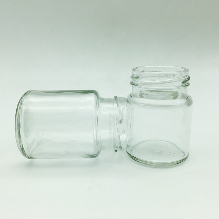 80ml 100ml cylinder glass jar for bird nest , jar glass container bird nests with gold lid