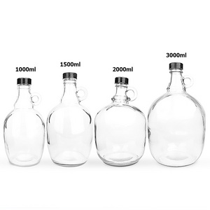 32oz 64oz Glass Gallon Bottle Jugs with Handle and Black Plastic Lids  Ideal for Kombucha, Home Brew, Vanilla Extract, Dis