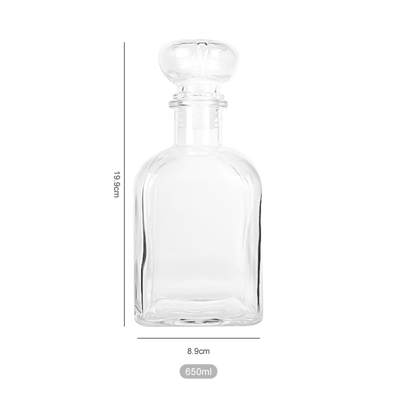 650ml empty glass wine dispenser bottle decanter for alcohol liquor bourbon brandy vodka gift for men