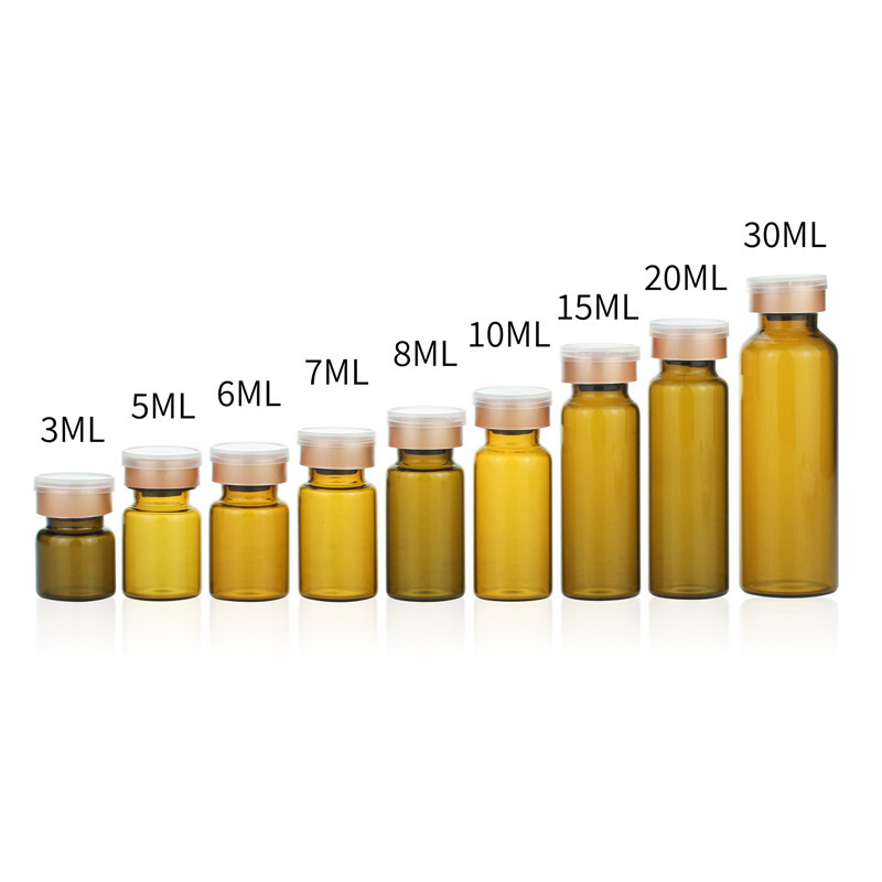 3ml to 30ml Transparent/Amber Round Liquid Freeze-dried Powder Container Ampere Medical Reagent Glass Bottle