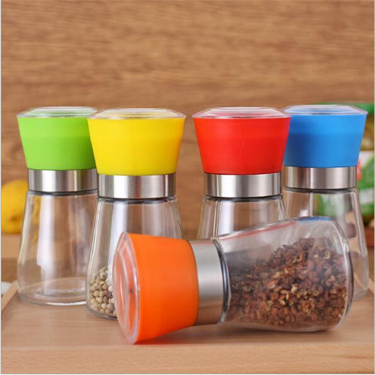 Wholesale Pepper seasoning spice herb grinder glass bottle kitchen sauce mill 180ml