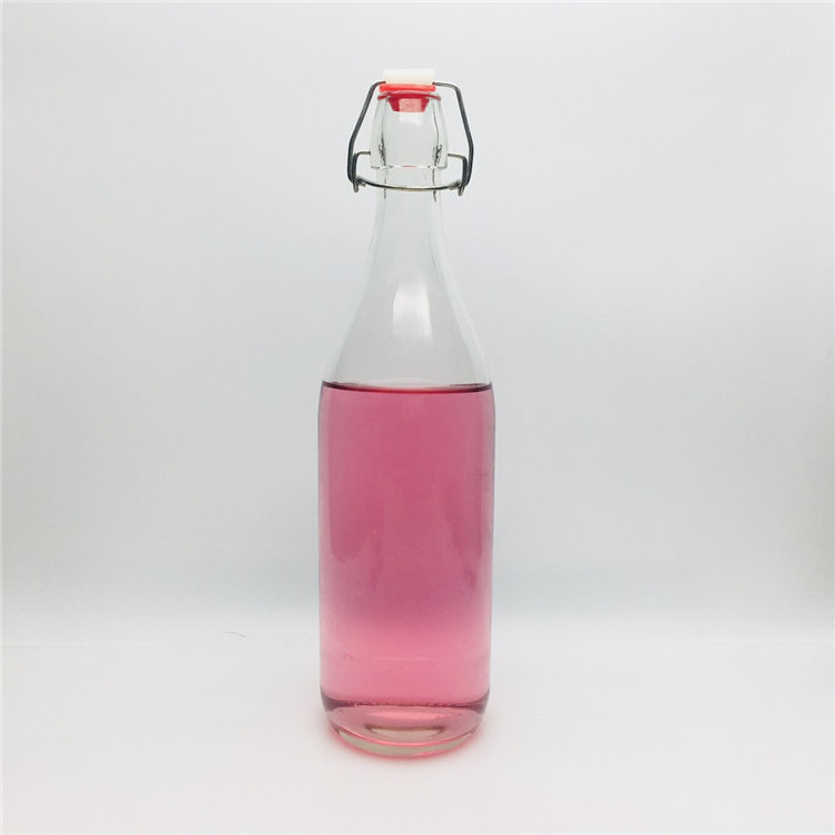 17oz 500cc glass bottle vinegar juice beverage bottle with swing top watertight lid for sale