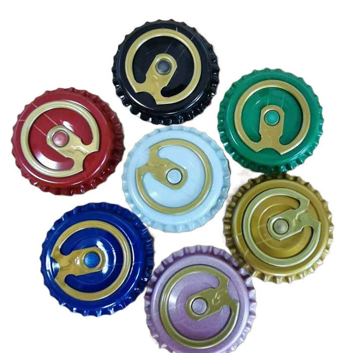 26mm black golden red green blue white beer bottle crown cap for sparkling bottles with pull ring