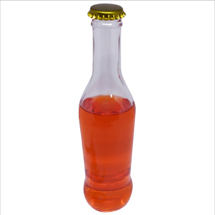 250ml 275ml wholesale cocktail beer glass soda bottles with metal crown cap