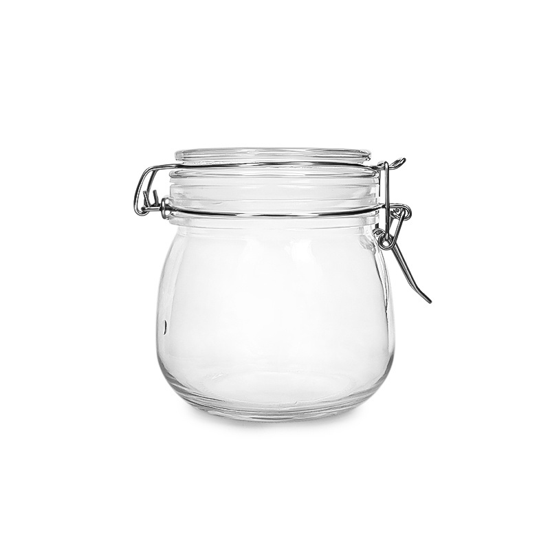 500ml 750ml 1000ml swing top glass jar clip lid jars for cookie snacks rice food storage