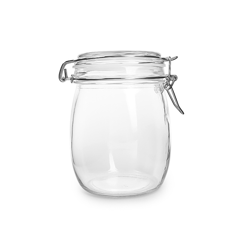 500ml 750ml 1000ml swing top glass jar clip lid jars for cookie snacks rice food storage