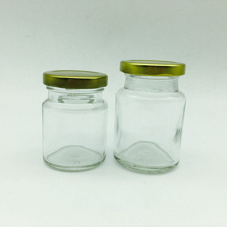 80ml 100ml cylinder glass jar for bird nest , jar glass container bird nests with gold lid