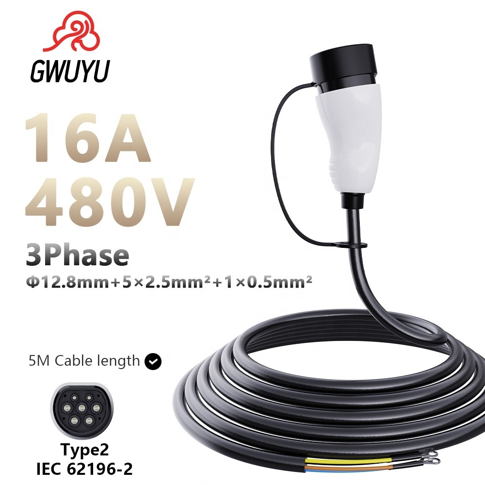 GWUYU Customizable Electric Vehicle Charger Retractor 5M 16A EV Charging Cable Type 2