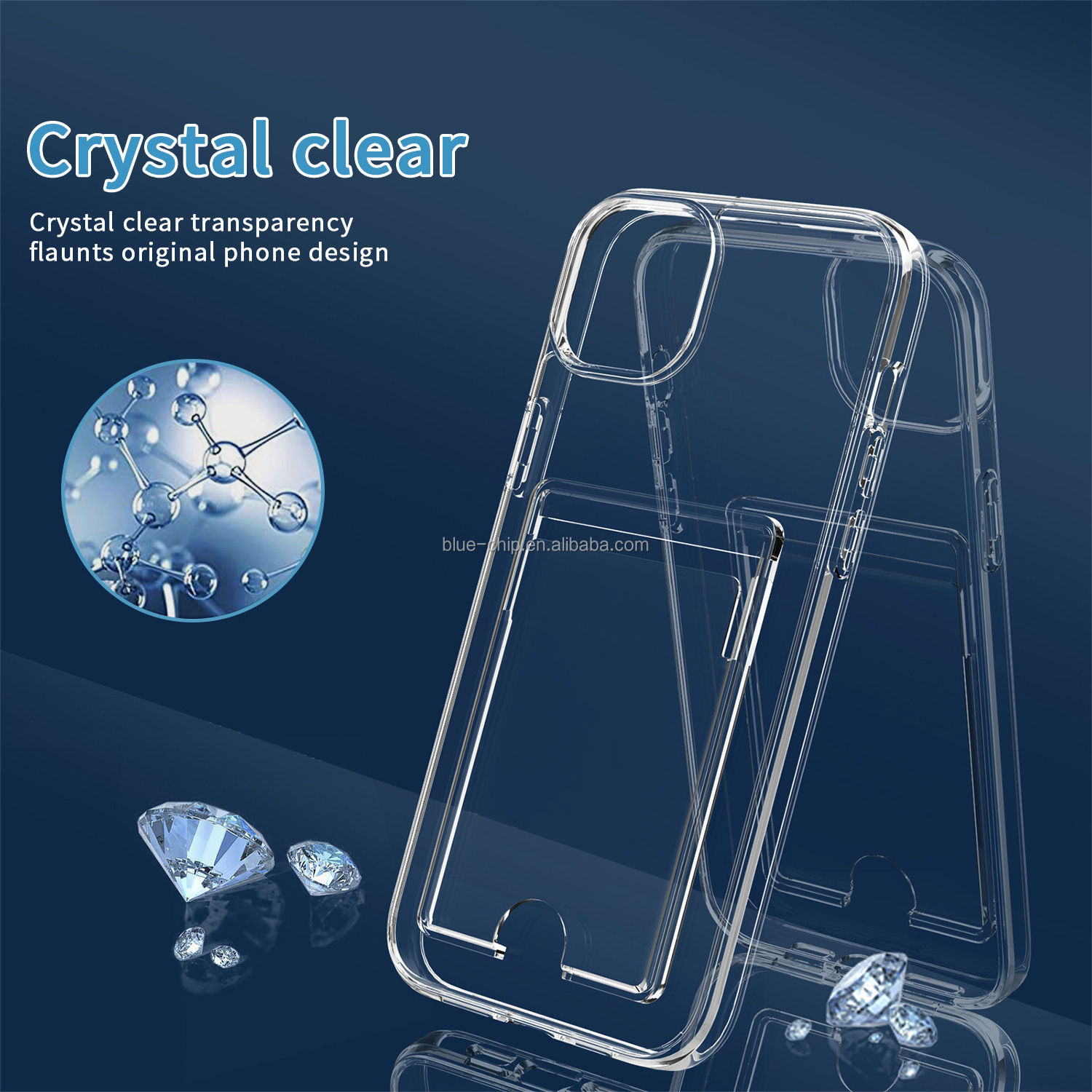 For iPhone 15 Clear Phone Case Card Holder 2 in 1 TPU Hybrid Acrylic Slim Fit Wallet Case with Card Slots For iPhone 15 Pro Max