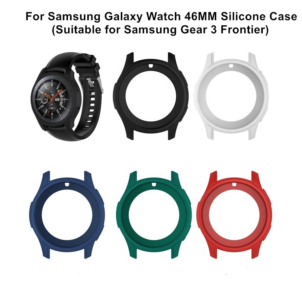 Customized Logo Luxury Rugged Silicone Soft TPU Protective Shell PC Watch Case for Samsung Galaxy Watch 42MM 46MM S3 Frontier