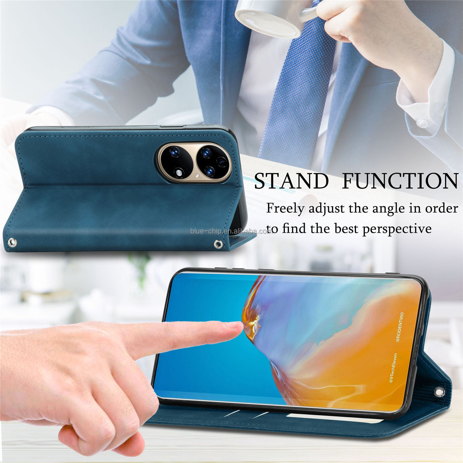 Luxury Tpu Leather All Mobile Matte Smart Top Cover Blank Sublimation Phone Case For Huawei Nova 8I Cell Phone Back Case