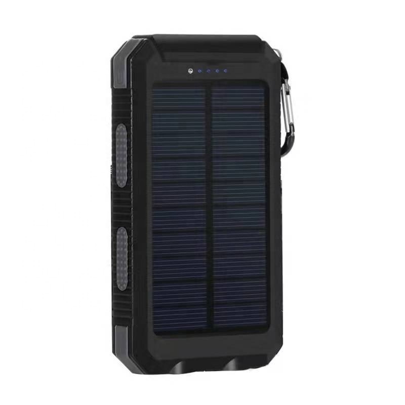 OEM ODM Portable Outdoor Waterproof 10000mAh Large Capacity Power Bank With LED Light Solar Panel Dual USB Solar Power Bank