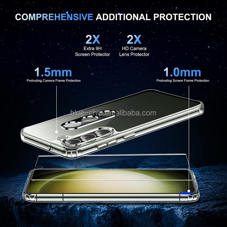 Manufacturer 5 Pack Screen Protector Shockproof Tpu Pc Custom Mobile Phone Case For Samsung S23 Plus