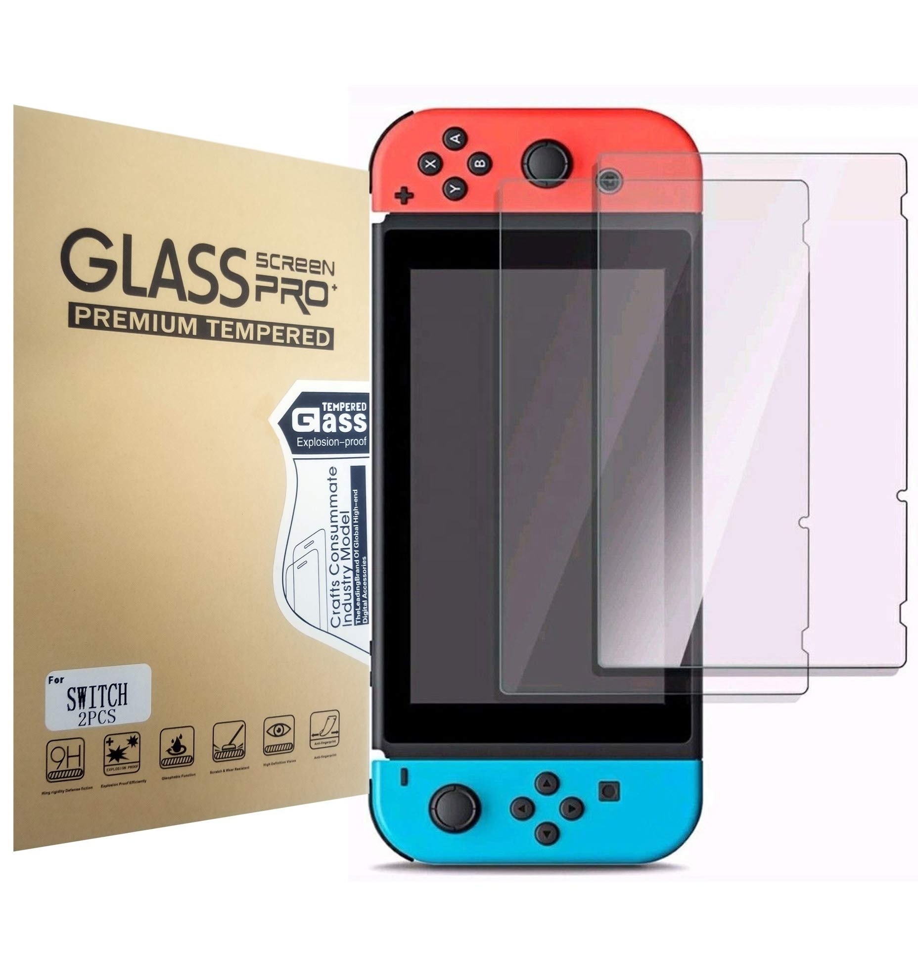 2021 Hot selling 2 Packs HD Clear Full coverage Anti-Scratch Tempered Glass Screen Protector For Nintendo Switch oled