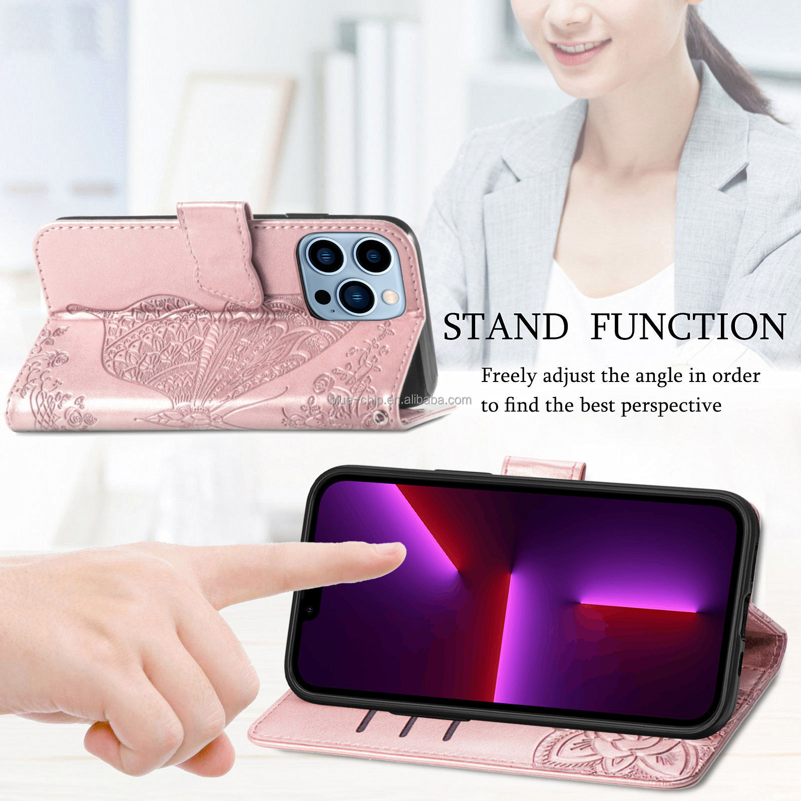 Women Premium Cheap Wallet Protective Card Holder Luxury Designer Back Cover Phone Case With Card Slot For Iphone 15 Pro