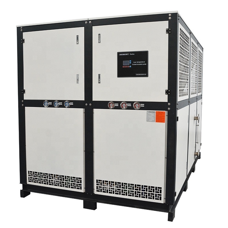 Low Temp Cooling Glycol Chiller Air-Cooled Industrial 100 ton 2000L Chiller Unit Machine for Sale