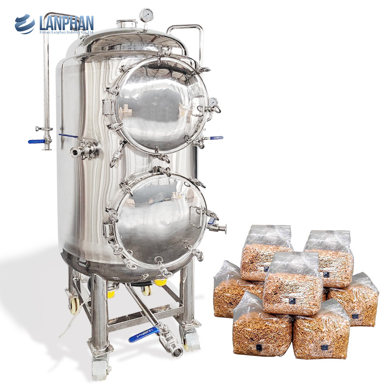 Industrial large capacity fully stainless steel 330 liter commercial mushroom autoclave vertical