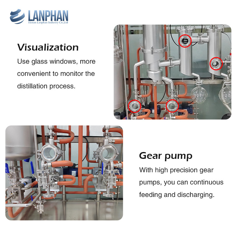 Petrochemical Processing Equipment Oil Wiped Film Evaporator Short Range Molecular Distillation