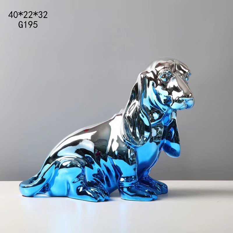 New arrival outdoor resin fiberglass statue cartoon horse head figure statue electroplating handicraft sculpture