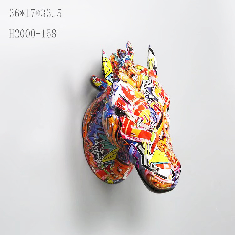 H Wholesale Customized Creative Design Resin Water Transfer Horse Head Animal Statue Sculpture Craft