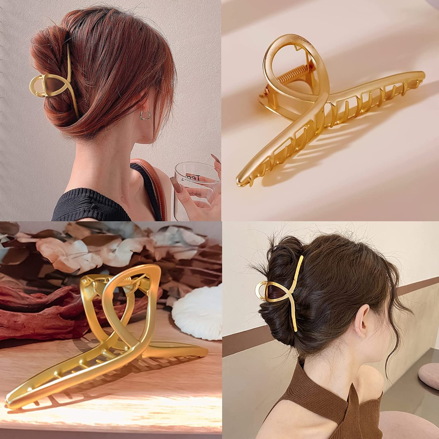 HC247C Custom alloy   fashion Hair accessories big Nonslip gold hair clamps  Large Metal Hair Claw Clips hairgrips for girls