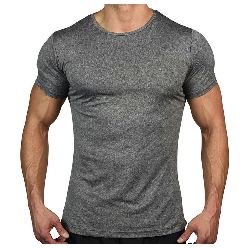 OEM Custom 95 Cotton 5 Spandex Fabric Bodybuilding Active Wear Gym Long T Shirts