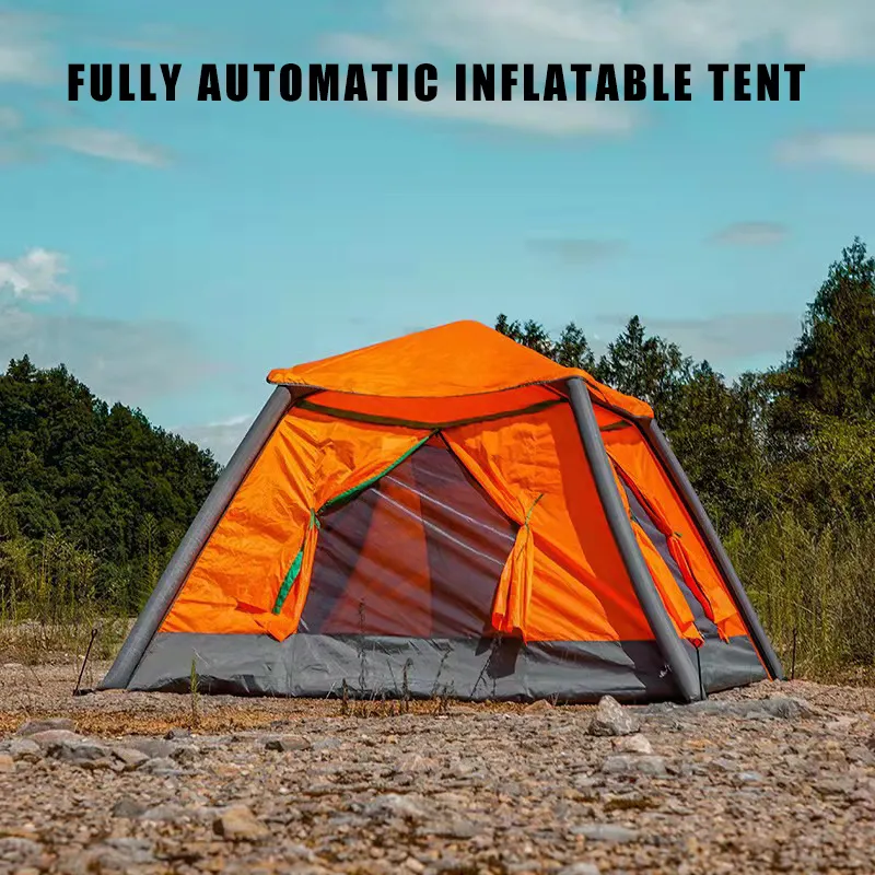 Inflatable camping tent Single and double outdoor camping 2-person tent Portable folding rain proof camping tent