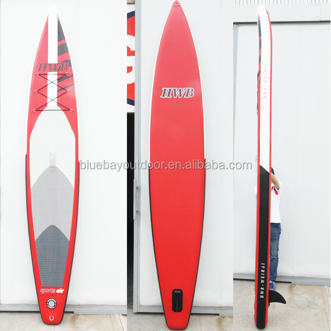 12'6'' Inflatable Touring or Race SUP Stand Up Paddle Board with 6'' thick