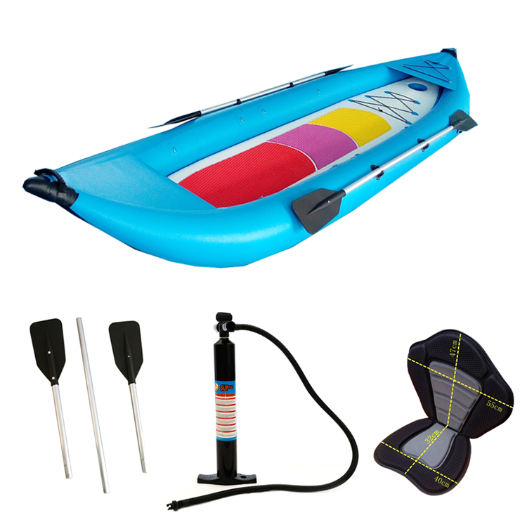 china cheap inflatable folding 2 person paddle kayak with pedal