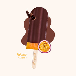 House of Pops: Choco Passion Natural Dipped Passion Fruit Pops - 80 ml Lollipop Sweets Candy Made In UAE