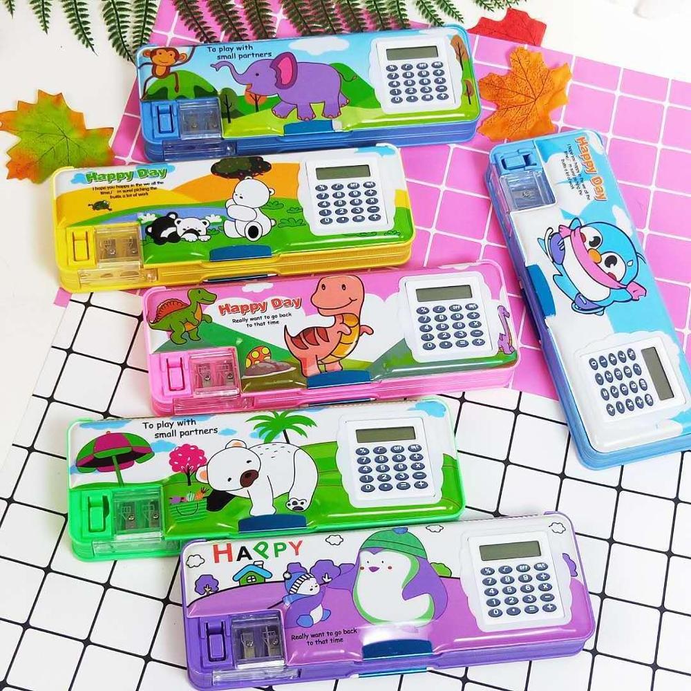 Cute Pencil Case Quality Plastic Pencil Case School Office Supplies Storage Pouch Pencil Case With Calculator