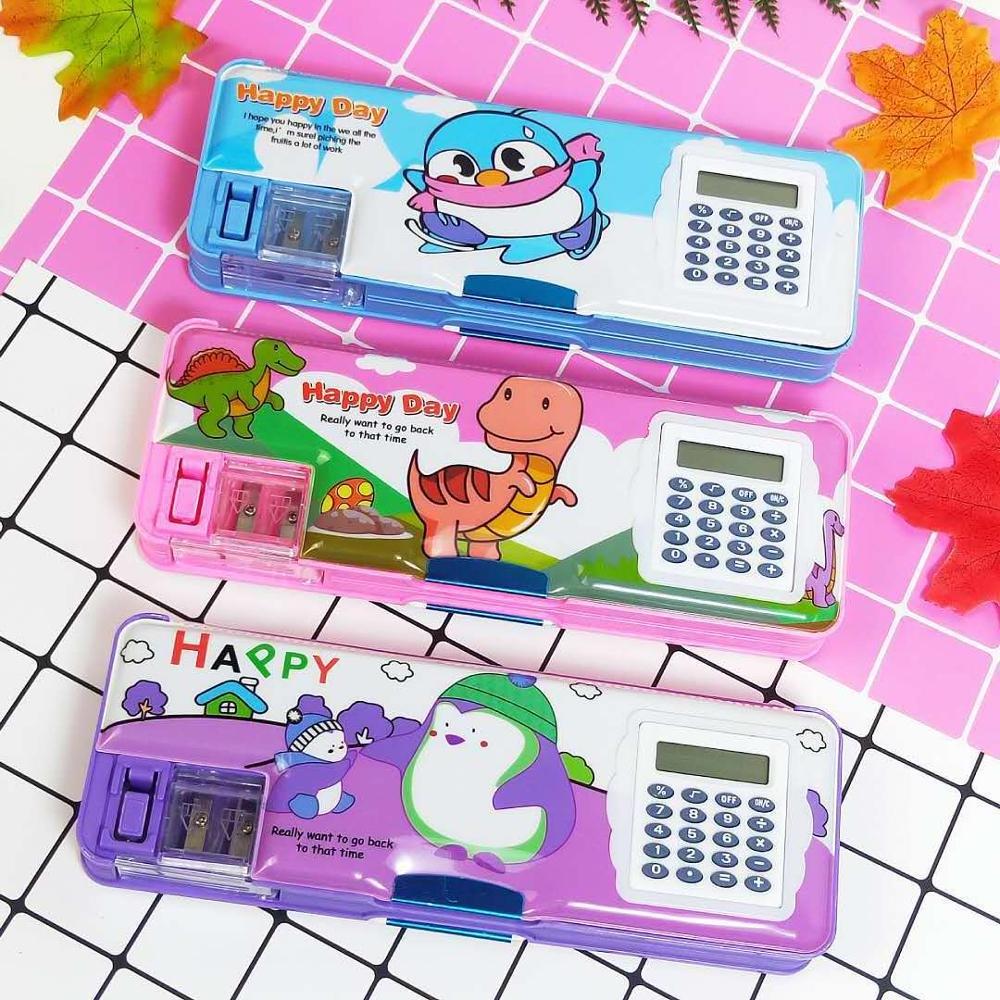 Cute Pencil Case Quality Plastic Pencil Case School Office Supplies Storage Pouch Pencil Case With Calculator