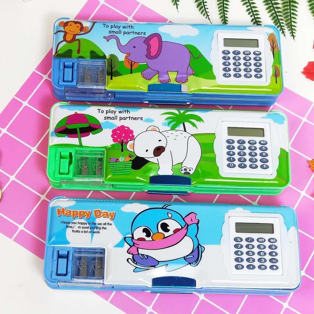 Cute Pencil Case Quality Plastic Pencil Case School Office Supplies Storage Pouch Pencil Case With Calculator